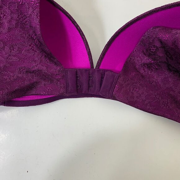 Ambrielle Back Smoothing Wire Free Bra in Purple Lace - Size 34C - Picture 4 of 6